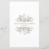 Papier Bingo de Fête des mariées de prairie Fleur sauvage (Dos)