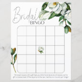 Papier Bingo de Fête des mariées Floral Rustique Magnolia (Devant)