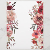 Papier Bingo de Fête des mariées Rose de fleurs rousses (Dos)