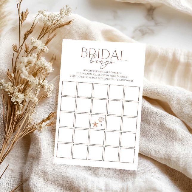 Papier Bingo de la Fête des mariées d'été côtière (Créateur téléchargé)