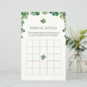 Papier Bingo de la Fête des mariées Shamrock verte (Debout devant)