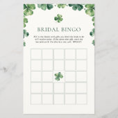 Papier Bingo de la Fête des mariées Shamrock verte (Devant)