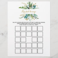 Bingo de la mariée Gold & Eucalyptus, jeu de Fête