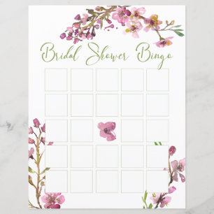 Papier Bingo de la nuptiale florale élégante en fleurs de