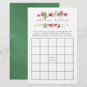 Papier Bingo de Lancer de Mariage Fleurs d'Aquarelle Rose (Devant / Derrière)
