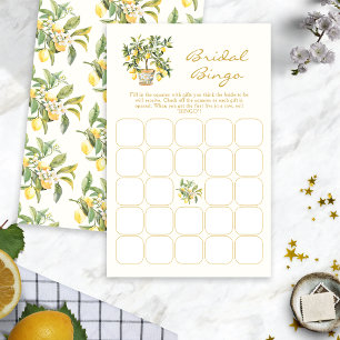 Papier Bingo de mariage au citron aquarelle