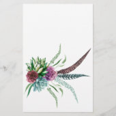 Papier Bingo de Mariage Bohème Mystique de Succulentes (Dos)