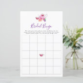 Papier Bingo de mariage Jeu de Baby Shower Thé Violet (Debout devant)