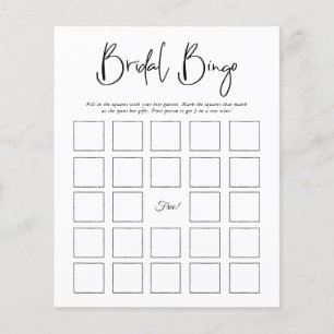 Papier Bingo de mariage Jeu de salle de mariage minimal