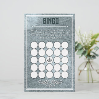 Papier Bingo de style Art déco Dusty Blue Retro