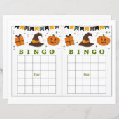 Papier Bingo d'Halloween, Citrouille mignon (Devant / Derrière)