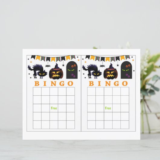 Papier Bingo d'halloween fou (Debout devant)