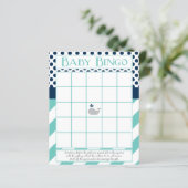 Papier Bingo du Baby shower de baleine bleue (Debout devant)