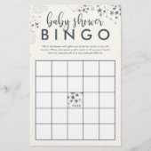 Papier Bingo du Baby shower de nuit bleu étoilé (Devant)