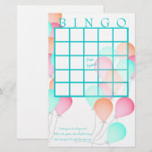 Papier Bingo du Baby shower des ballons (Devant / Derrière)
