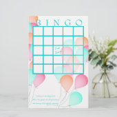 Papier Bingo du Baby shower des ballons (Debout devant)