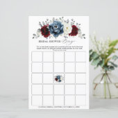 Papier Bingo Fête des mariées Boho Ivoty Boho bleu ardois (Debout devant)