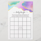 Papier Bingo Fête des mariées en pierre d'âge arc-en-ciel (Devant)