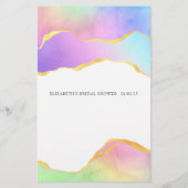 Papier Bingo Fête des mariées en pierre d'âge arc-en-ciel (Dos)