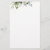 Papier Bingo Fête des mariées florale Eucalyptus vert (Dos)