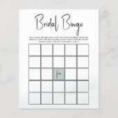 Papier Bingo Fête des mariées Jeu Vert Aquarelle Laver (Devant)