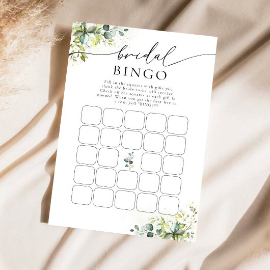 Papier Bingo Fête des mariées verte