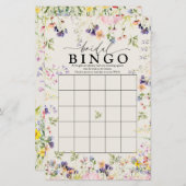 Papier Bingo fleur sauvage | Jeux (Devant / Derrière)