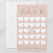 Papier Bingo Grille en forme de cœur rose pour la future  (Devant / Derrière)