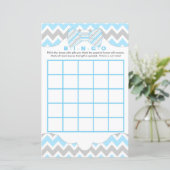 Papier Bingo gris bleu et jeu de baby shower de garçon (Debout devant)