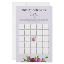 Bingo Mariage Floral Aquarelle Lavande Poussiéreus