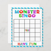 Papier Bingo Monster - jeu de baby shower (Devant / Derrière)