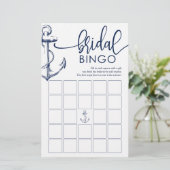 Papier Bingo nuptiale Ancre nautique jeu de douche (Debout devant)