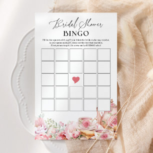 Papier Bingo nuptiale Blush rose floral jeu de douche à t
