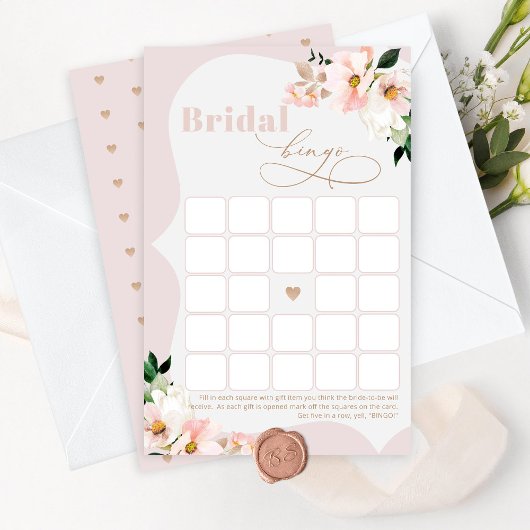 Papier Bingo nuptiale rose pâle jeu de mariée