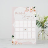 Papier Bingo nuptiale rose pâle jeu de mariée (Debout devant)