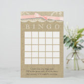 Papier Bingo vintage dentelle et douche à cou (Debout devant)