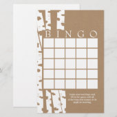 Papier Birch Tree Rustic Douche Bingo Card (Devant / Derrière)