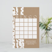 Papier Birch Tree Rustic Douche Bingo Card (Debout devant)