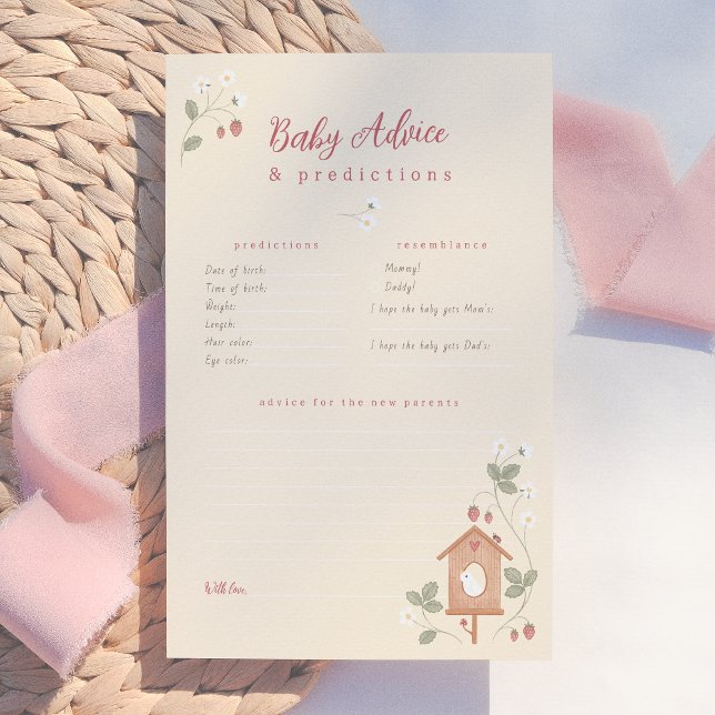 Papier Birds & Berries Baby Predictions & Advice Game (Créateur téléchargé)