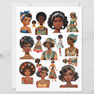 Papier Black African Woman 20's to les années 70 Eras art