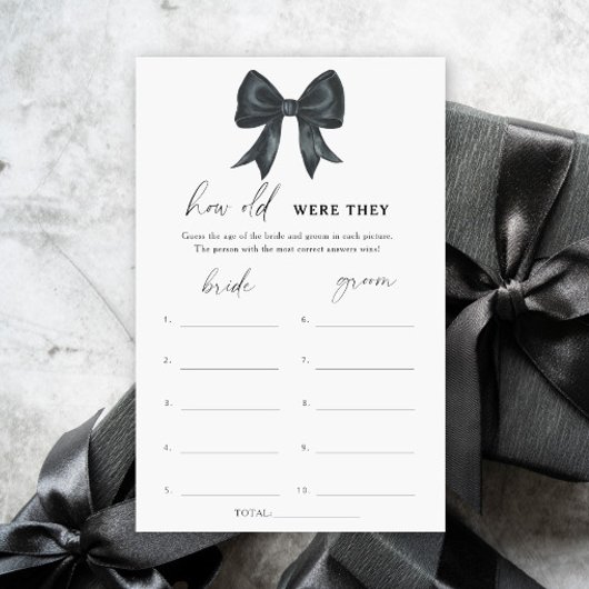 Papier Black Bow Bridal Shower How old were they