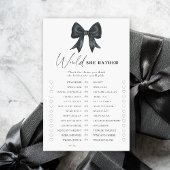 Papier Black Bow bridal shower Would she rather game
