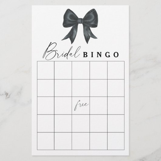 Papier Black Bow Brive jeu de bingo (Devant)