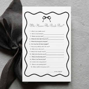 Papier Black Bow Fête des mariées Qui Connaît Le Jeu De M