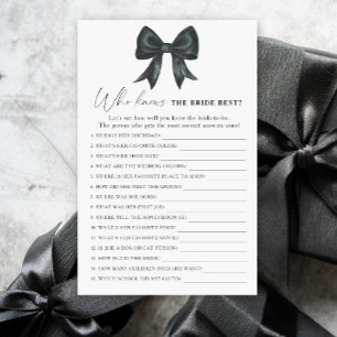 Papier Black Bow Fête des mariées Qui connaît le mieux la