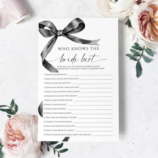Papier Black Bow Qui Connaît La Mariée Meilleur Jeu (Créateur téléchargé)