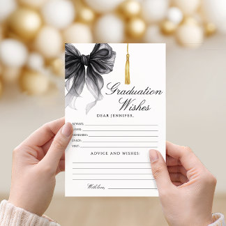 Papier Black Bow Tassel Graduation Advice and Wishes Card