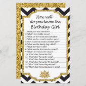 Papier Black Chevron Comme vous connaissez bien l'anniver (Devant / Derrière)