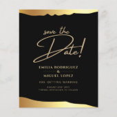Papier Black Cravate Mariage Gold Foil Script Élégant évé (Devant)