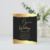 Papier Black Cravate Mariage Gold Foil Script Élégant évé (Debout devant)